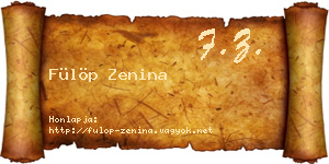 Fülöp Zenina névjegykártya
