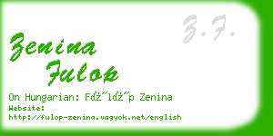 zenina fulop business card